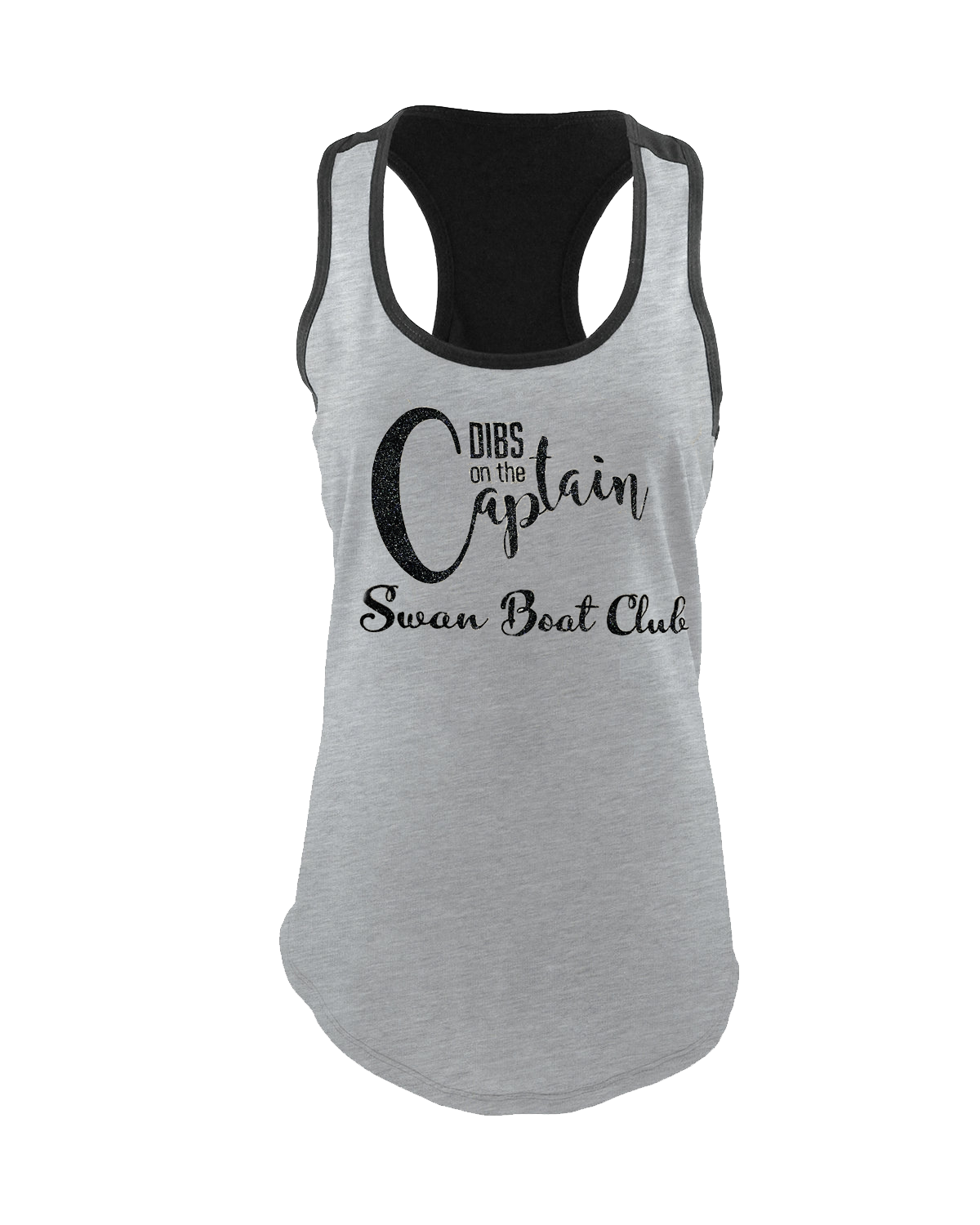 Black & Grey Razar back "Dibs on the Captain" tank