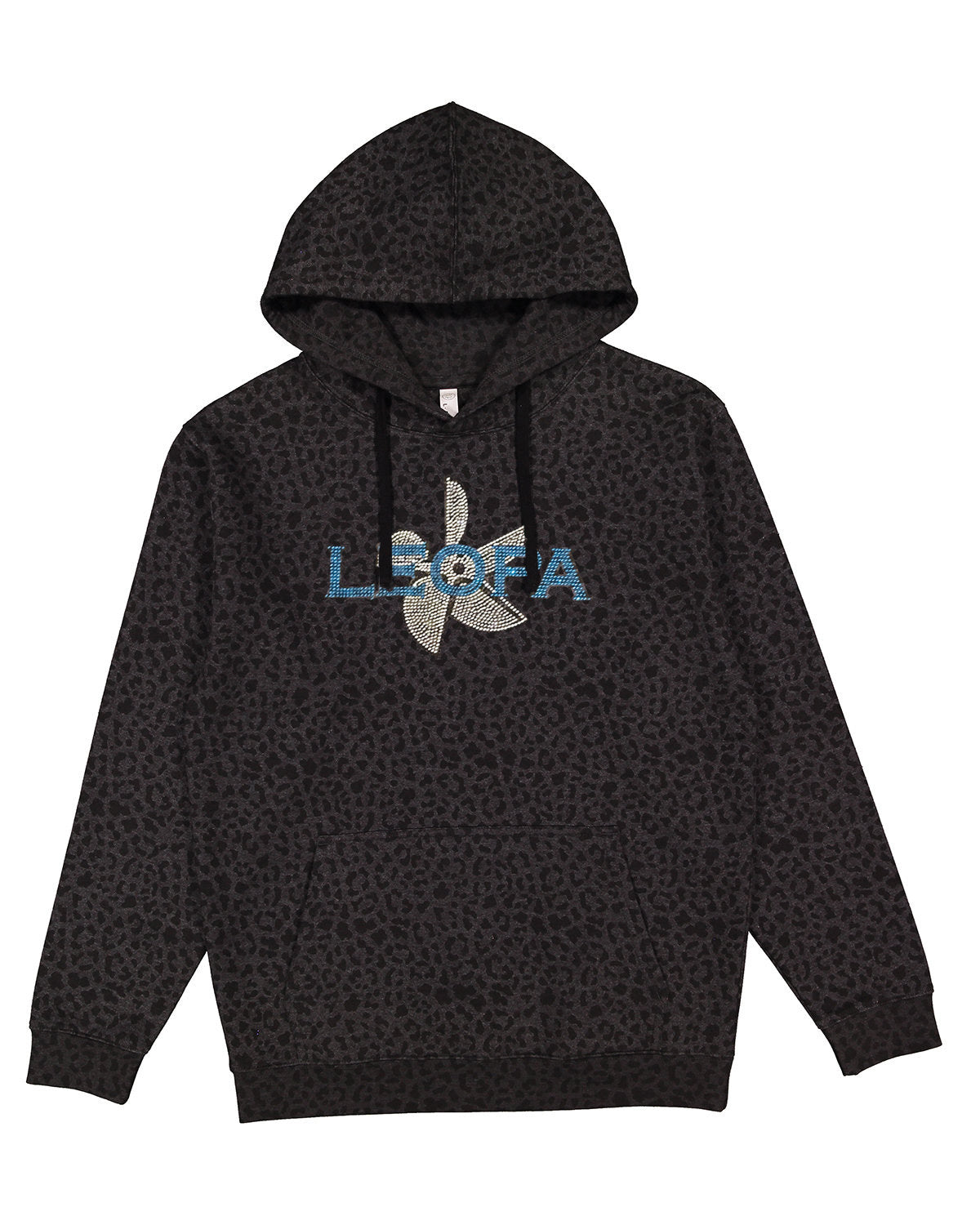 Leopard Print Sweatshirts with Rhinestone LEOPA log