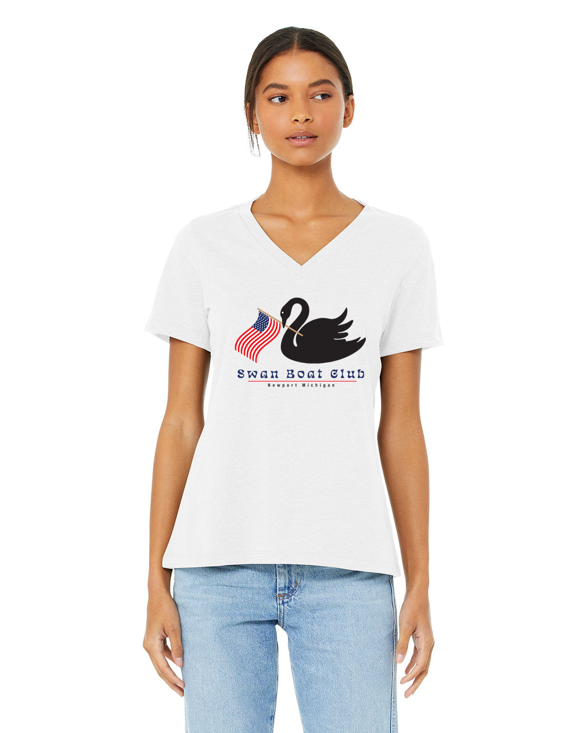 Swan Waving an American Flag - Pick your Apparel